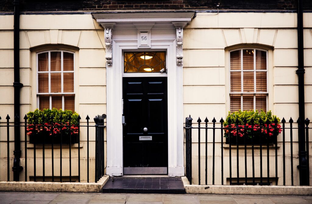 European looking front door