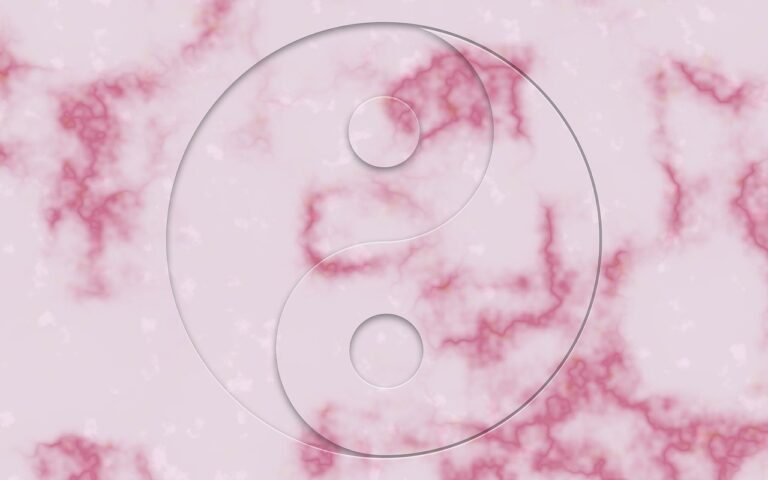PInk background with transparent Yin and Yang symbol