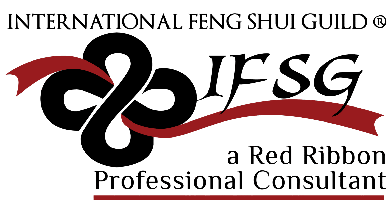 International Feng Shui Guild Logo with Red Ribbon Professional Consultant credential