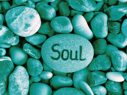 Rocks with the word Soul etched on the center one